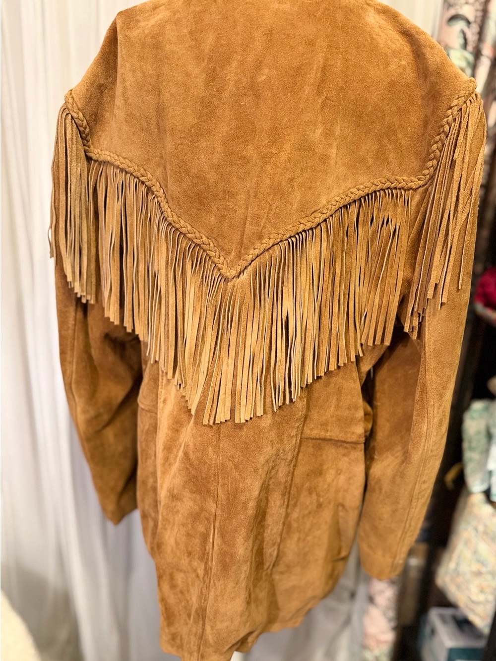 3B West by Tansmith Genuine Suede Leather Fringe Western Coat XL - Picture 8 of 16